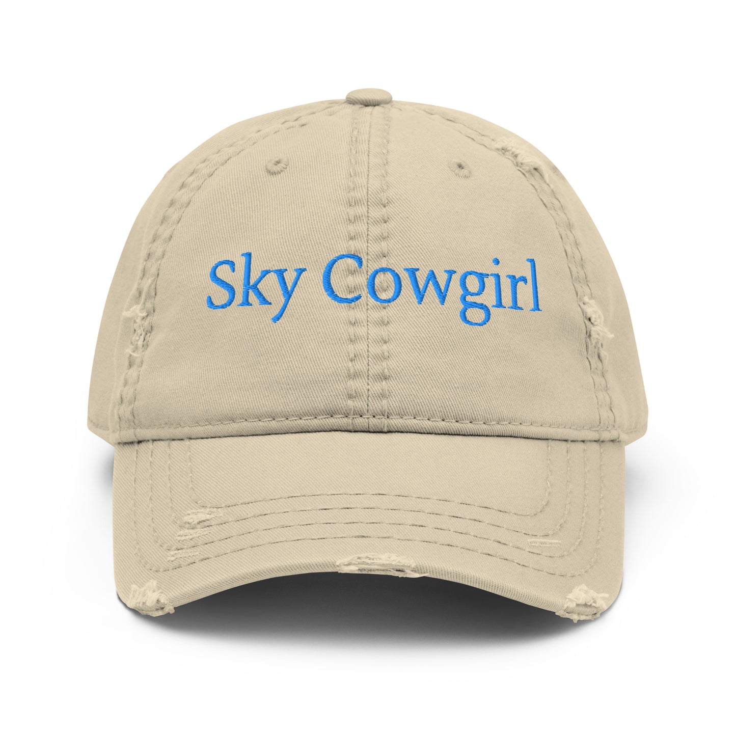 Sky Cowgirl Distressed Dad Hat