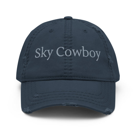 Sky Cowboy Distressed Dad Hat